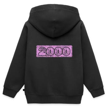 2000 - Sweat Premium à capuche zippé enfant bio - noir - Dos - AI Model Kid Male (0cm)