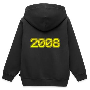 Nerd 2008 - Kinder Premium Organic Zip Hoodie - Schwarz - Hinten - AI Model Kid Male (0cm)