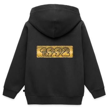 Year 1992 - Kids Premium Organic Zip-up Hoodie - black - Back - AI Model Kid Male (0cm)