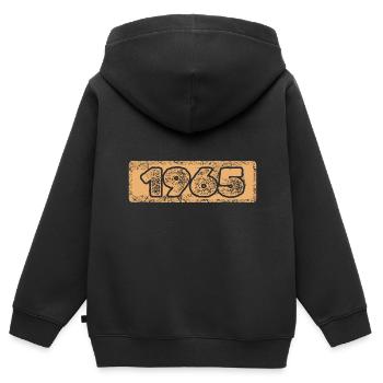 Zahl 1965 - Kinder Premium Organic Zip Hoodie - Schwarz - Hinten - AI Model Kid Male (0cm)