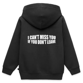 Je ne peux pas te manquer si tu ne pars pas 4 - Sweat Premium à capuche zippé enfant bio - noir - Dos - AI Model Kid Male (0cm)
