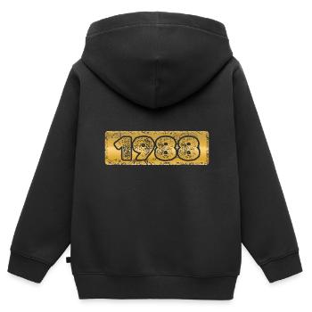 Year 1988 - Kids Premium Organic Zip-up Hoodie - black - Back - AI Model Kid Male (0cm)