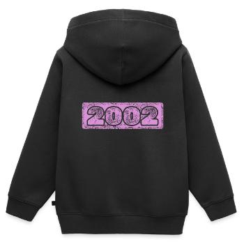 Numéro 2002 - Sweat Premium à capuche zippé enfant bio - noir - Dos - AI Model Kid Male (0cm)