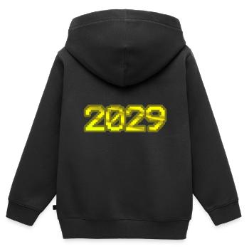 Computer 2029 - Kinder Premium Organic Zip Hoodie - Schwarz - Hinten - AI Model Kid Male (0cm)