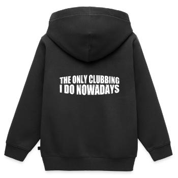 The Only Clubbing I Do Nowadays 4 - Kinder Premium Organic Zip Hoodie - Schwarz - Hinten - AI Model Kid Male (0cm)