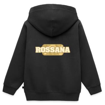 Rossana als Gesundheit - Kinder Premium Organic Zip Hoodie - Schwarz - Hinten - AI Model Kid Male (0cm)
