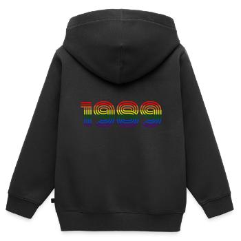 1989 - Kids Premium Organic Zip-up Hoodie - black - Back - AI Model Kid Male (0cm)