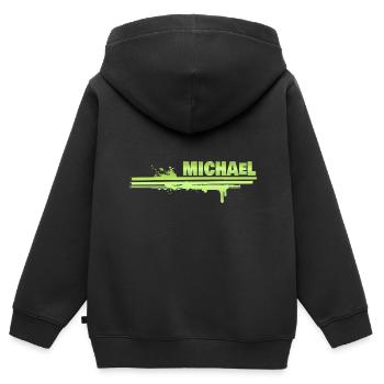 Michael - Kids Premium Organic Zip-up Hoodie - black - Back - AI Model Kid Male (0cm)