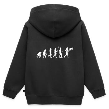 Hobby Horsing Evolution Steckenpferde Reiten Trend - Kinder Premium Organic Zip Hoodie - Schwarz - Hinten - AI Model Kid Male (0cm)