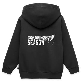 Trombone - Sweat Premium à capuche zippé enfant bio - noir - Dos - AI Model Kid Male (0cm)