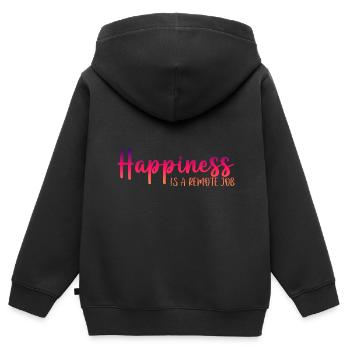 Happiness Is A Remote Job 3 - Kids Premium Organic Zip-up Hoodie - black - Back - AI Model Kid Male (0cm)