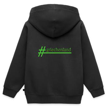 griechenland - Kinder Premium Organic Zip Hoodie - Schwarz - Hinten - AI Model Kid Male (0cm)
