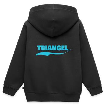 Triangle - Kids Premium Organic Zip-up Hoodie - black - Back - AI Model Kid Male (0cm)