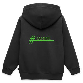 Stylischer Janine - Kinder Premium Organic Zip Hoodie - Schwarz - Hinten - AI Model Kid Male (0cm)