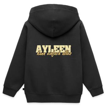 Motto Spruch Frau Vorname Ayleen - Kinder Premium Organic Zip Hoodie - Schwarz - Hinten - AI Model Kid Male (0cm)