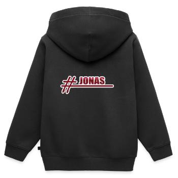 Style Jonas - Sweat Premium à capuche zippé enfant bio - noir - Dos - AI Model Kid Male (0cm)
