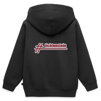 lichtenstein als Land - Kinder Premium Organic Zip Hoodie - Schwarz - Hinten - AI Model Kid Male (0cm)