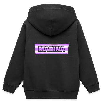 Marina - Sweat Premium à capuche zippé enfant bio - noir - Dos - AI Model Kid Male (0cm)