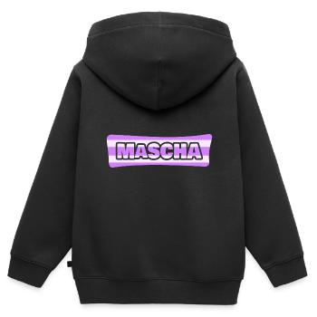 Geschenk für Mascha - Kinder Premium Organic Zip Hoodie - Schwarz - Hinten - AI Model Kid Male (0cm)