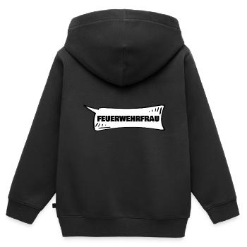 Feuerwehrfrau - Kinder Premium Organic Zip Hoodie - Schwarz - Hinten - AI Model Kid Male (0cm)