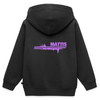 Mattis as a splash of colour - Kids Premium Organic Zip-up Hoodie - black - Back - AI Model Kid Male (0cm)