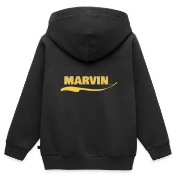 Geschenk für marvin - Kinder Premium Organic Zip Hoodie - Schwarz - Hinten - AI Model Kid Male (0cm)