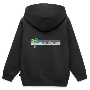 Geschenk für Havanna - Kinder Premium Organic Zip Hoodie - Schwarz - Hinten - AI Model Kid Male (0cm)