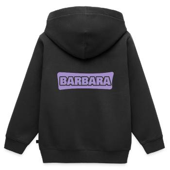 Prénom Barbara - Sweat Premium à capuche zippé enfant bio - noir - Dos - AI Model Kid Male (0cm)