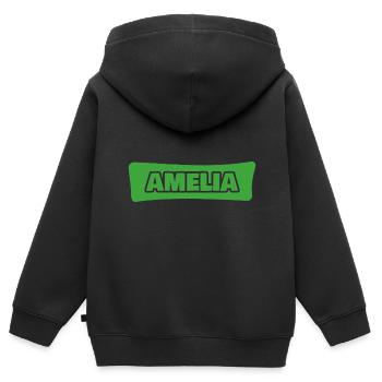 Geschenk für Amelia - Kinder Premium Organic Zip Hoodie - Schwarz - Hinten - AI Model Kid Male (0cm)