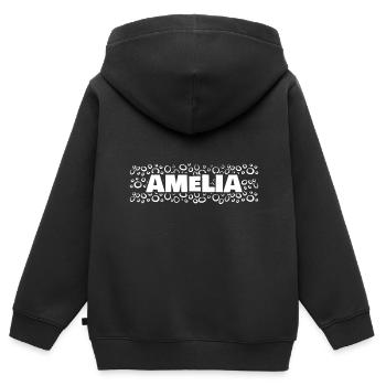 Amelia als Vorname - Kinder Premium Organic Zip Hoodie - Schwarz - Hinten - AI Model Kid Male (0cm)