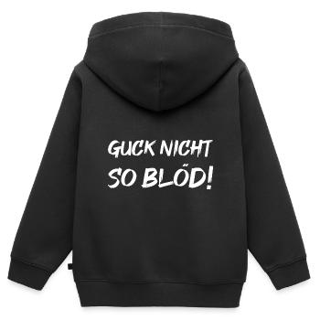 Blöd gucken - Kinder Premium Organic Zip Hoodie - Schwarz - Hinten - AI Model Kid Male (0cm)