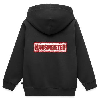 Hausmeister - Kinder Premium Organic Zip Hoodie - Schwarz - Hinten - AI Model Kid Male (0cm)