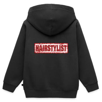 Hairstylist by profession - Kids Premium Organic Zip-up Hoodie - black - Back - AI Model Kid Male (0cm)