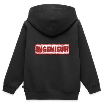 Ingenieur - Kinder Premium Organic Zip Hoodie - Schwarz - Hinten - AI Model Kid Male (0cm)