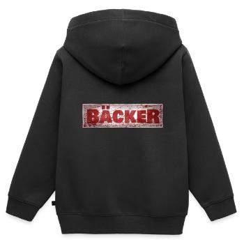 Von Beruf aus Bäcker - Kinder Premium Organic Zip Hoodie - Schwarz - Hinten - AI Model Kid Male (0cm)