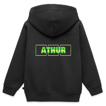 Trauzeuge Athur - Kinder Premium Organic Zip Hoodie - Schwarz - Hinten - AI Model Kid Male (0cm)