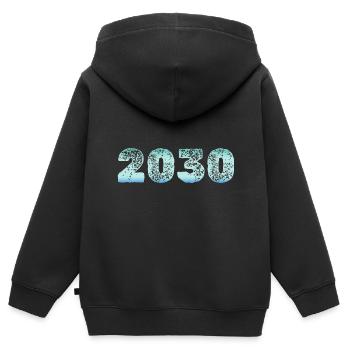 Froid 2030 - Sweat Premium à capuche zippé enfant bio - noir - Dos - AI Model Kid Male (0cm)