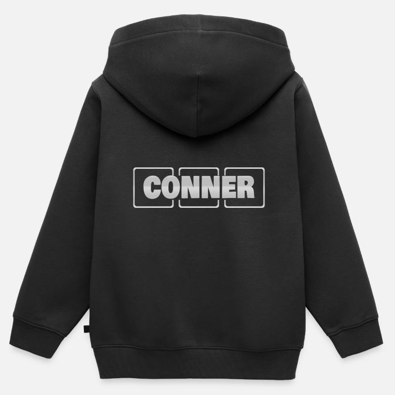 Geschenkidee Conner - Kinder Premium Organic Zip Hoodie - Schwarz