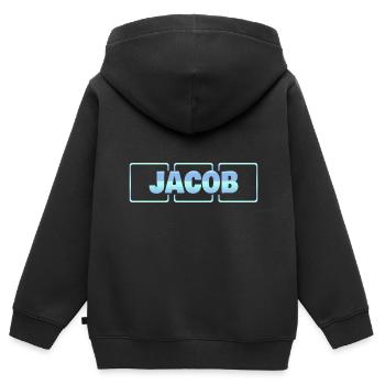 Schwangerschaft Jacob - Kinder Premium Organic Zip Hoodie - Schwarz - Hinten - AI Model Kid Male (0cm)