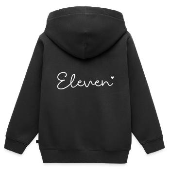 11th Birthday 11 Years Old Hello Eleven Est 2012 - Kinder Premium Organic Zip Hoodie - Schwarz - Hinten - AI Model Kid Male (0cm)