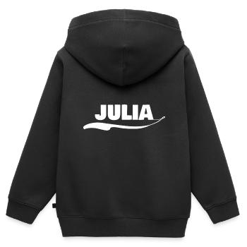 julia als Vorname - Kinder Premium Organic Zip Hoodie - Schwarz - Hinten - AI Model Kid Male (0cm)