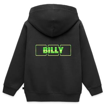 Billy - Kinder Premium Organic Zip Hoodie - Schwarz - Hinten - AI Model Kid Male (0cm)