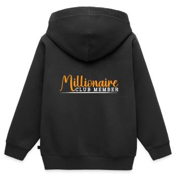 Millionaire Club Member 37 - Kinder Premium Organic Zip Hoodie - Schwarz - Hinten - AI Model Kid Male (0cm)