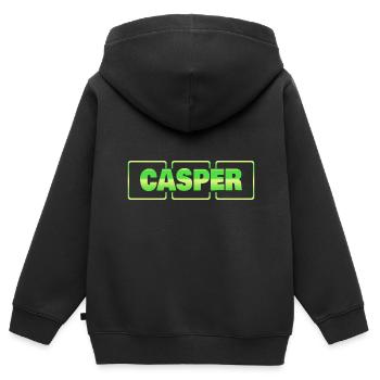 Casper als Geschenkidee - Kinder Premium Organic Zip Hoodie - Schwarz - Hinten - AI Model Kid Male (0cm)