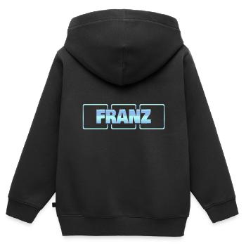 Franz als Baby - Kinder Premium Organic Zip Hoodie - Schwarz - Hinten - AI Model Kid Male (0cm)