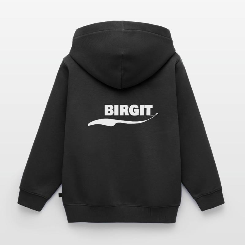 First name Birgit Kids Premium Organic Zip-up Hoodie