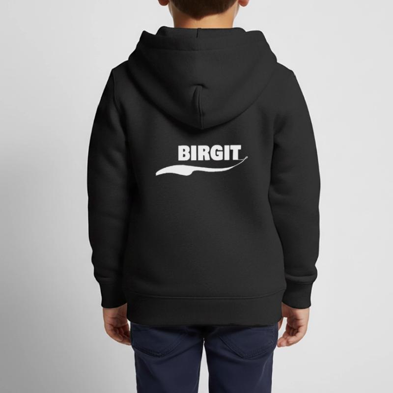 First name Birgit Kids Premium Organic Zip-up Hoodie
