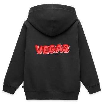 Urlaub Vegas - Kinder Premium Organic Zip Hoodie - Schwarz - Hinten - AI Model Kid Male (0cm)