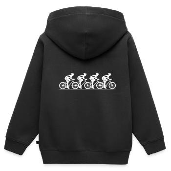 Fahrrad Fahrrad - Kinder Premium Organic Zip Hoodie - Schwarz - Hinten - AI Model Kid Male (0cm)
