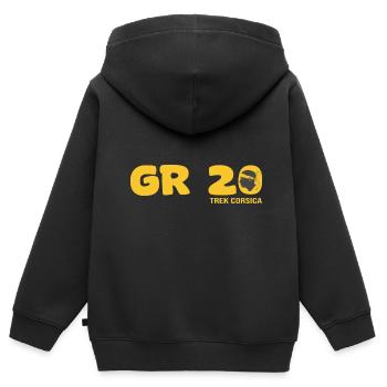 GR 20 trek corse gr 20 trekking randonnée - Kids Premium Organic Zip-up Hoodie - black - Back - AI Model Kid Male (0cm)